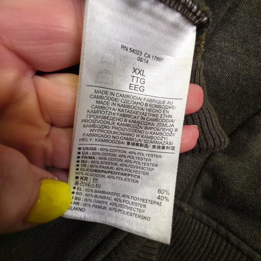 Banana Republic Cardigan Mens 2XL Green Full Zip Elbow Patch Utility Bomber Moto